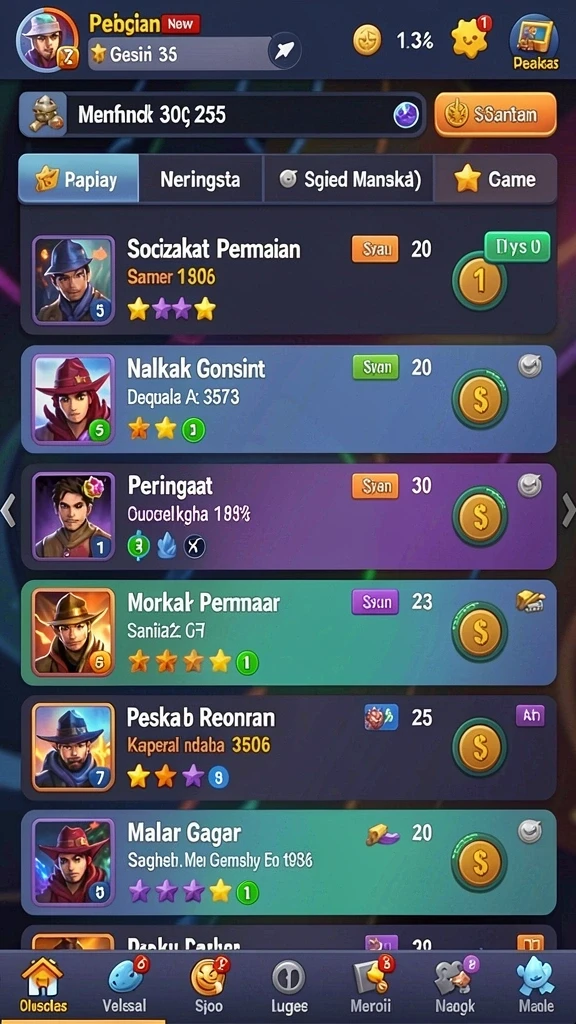 mkwin666 - Berbagai karakter unik siap untuk dimainkan.